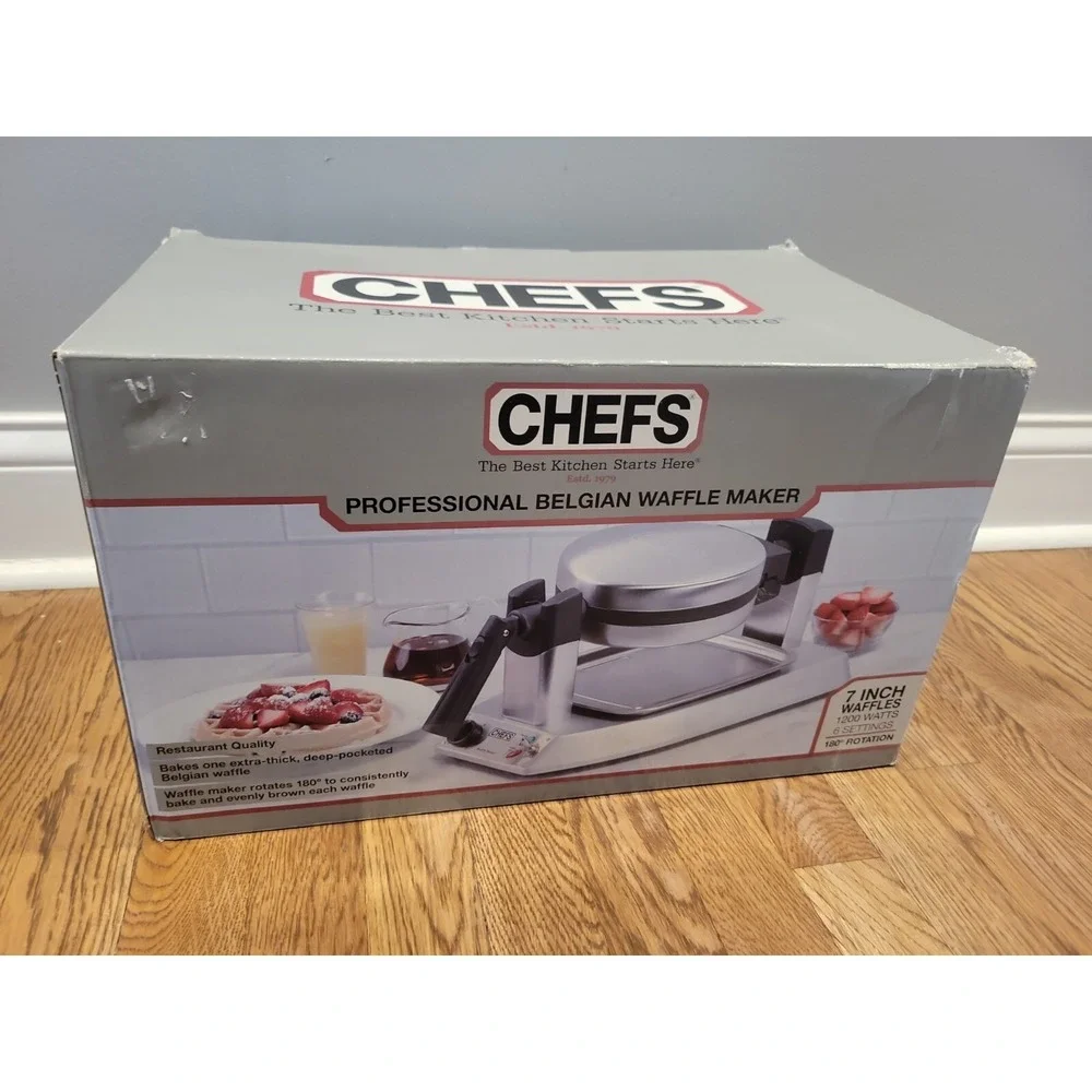 Chefs Professional Belgian Waffle Maker - New